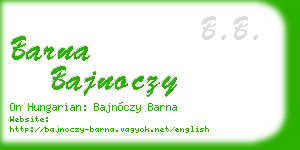 barna bajnoczy business card